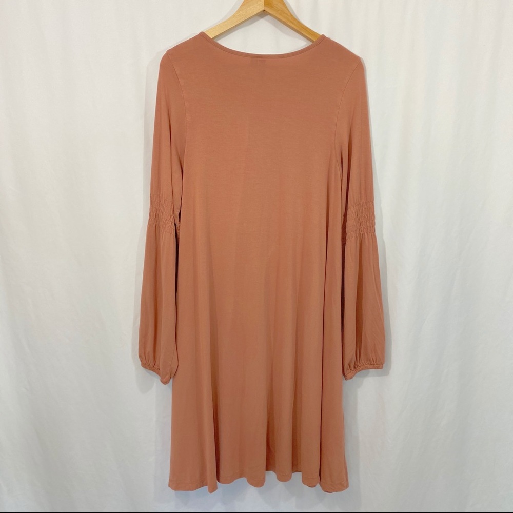 ASOS Blush Pink Keyhole Tie Boho Swing Dress - Picture 5 of 9
